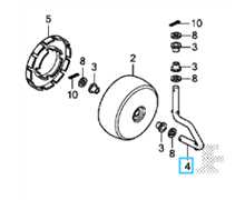 Support de roue avant Miimo 310-520 reforcé, 44716-VP7-000, Axe-tige roue avant Miimo 310-520 reforcé