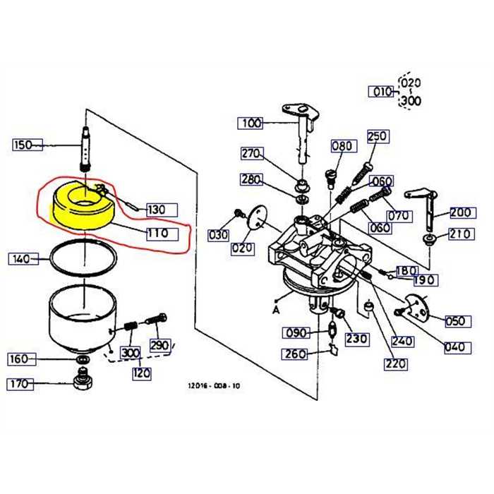 Flotteur de carburateur Kubota TF100, 1262144710, 12621-4471-0