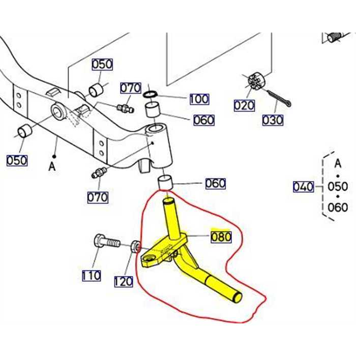 Fusée de roue avant gauche KUBOTA G23-G26, K206315164, K2063-1516-4