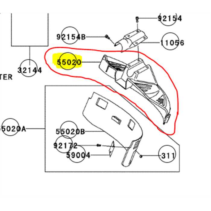 Garand supérieur KAWASAKI kbh035 sans coupe fil, 55020R003, 55020-R003