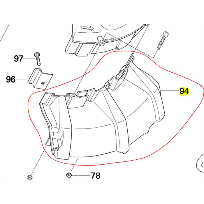 Garand inférieur côté coupe-fil Makita em2600u, 00000526, DA00000526