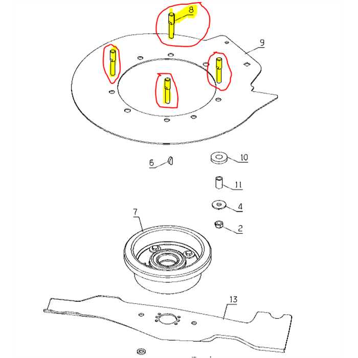 Goujon support moteur m10x20xm8 tondeuse ETESIA, 37806, ET37806