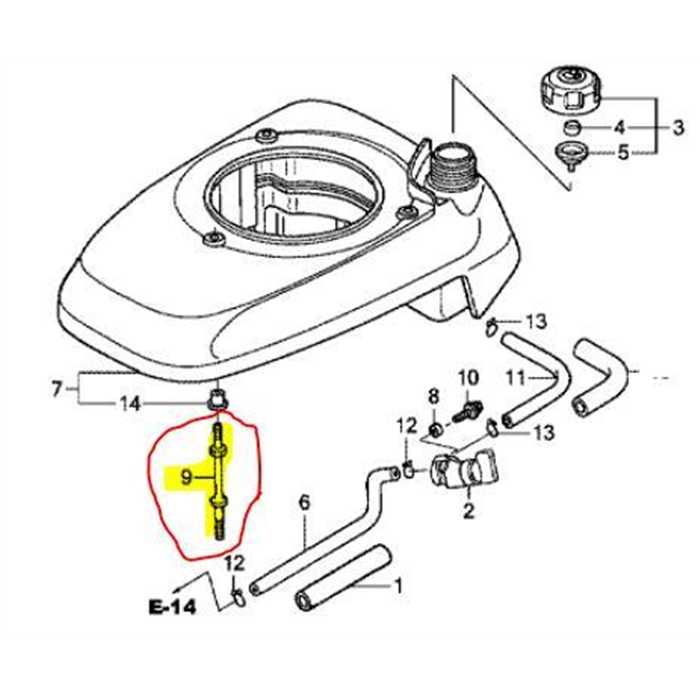 Goujon support de réservoir HRB-HRX Hauteur 42.5mm, 90043ZL8000, 90043-ZL8-000