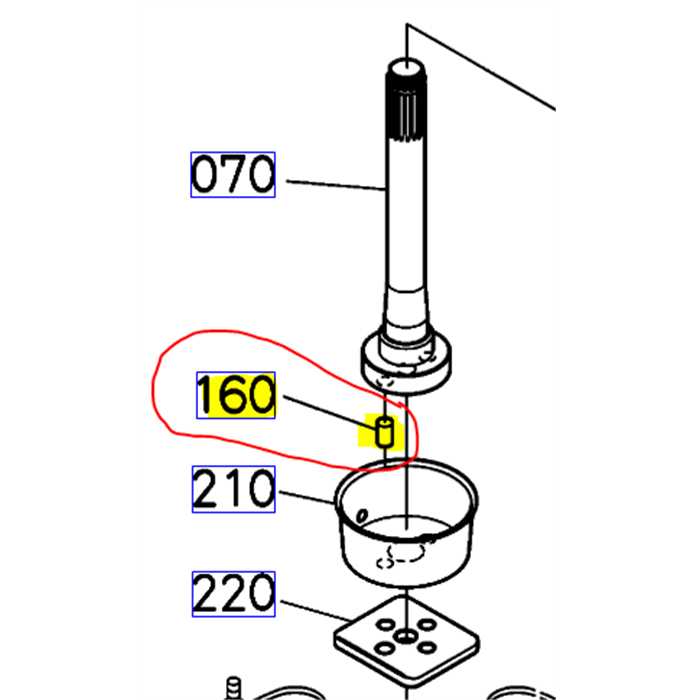 Goupille securite de lame KUBOTA GR1600-GR2100, 0501201014, 05012-0101-4