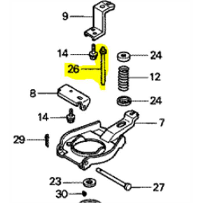 Goupille de guide rotostop HONDA HRB475, 90701VE0000, 90701-VE0-000