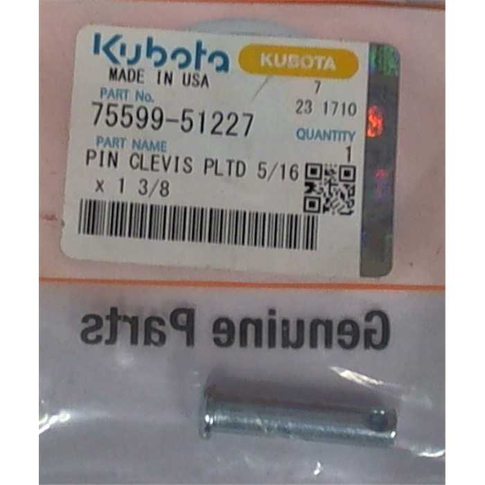 Goupille verrouillage support antiscalp KUBOTA rck60, 7559951227, 75599-5122-7