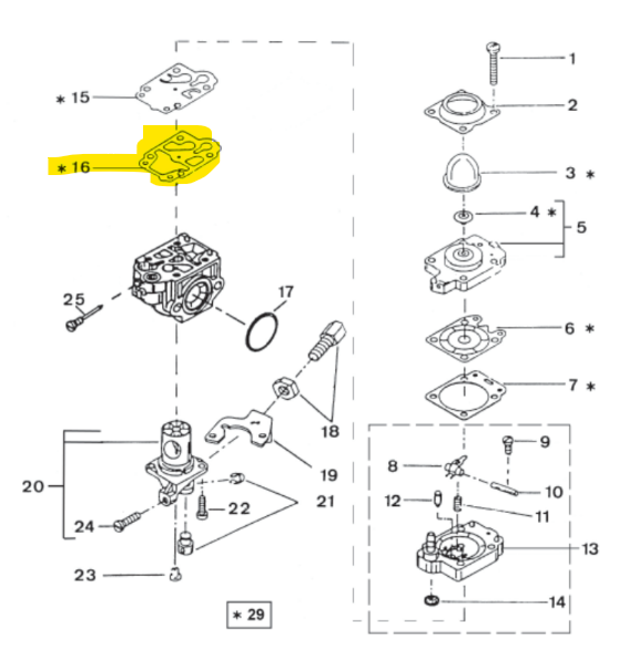 Joint carburateur Active, 20247, AC20247