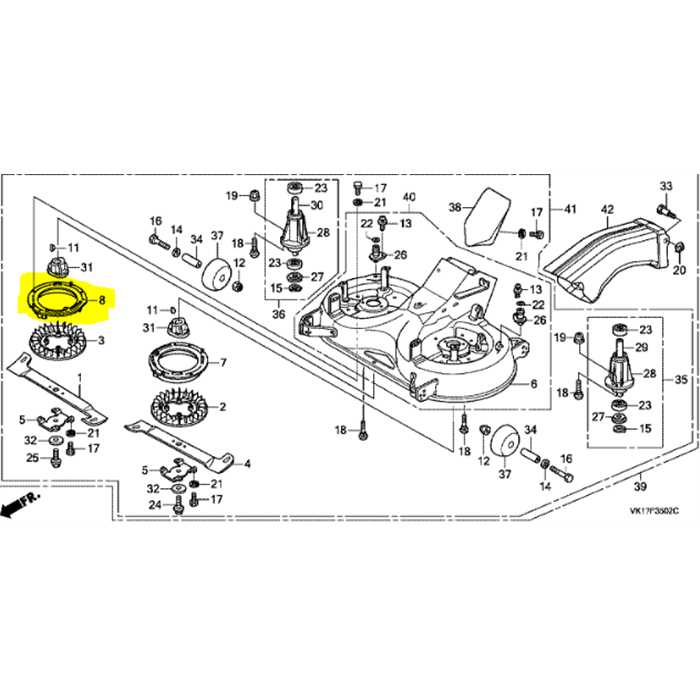 Guide droit soufflante HONDA HF2315 - HF2417, 76166VK1A11, 76166-VK1-A11