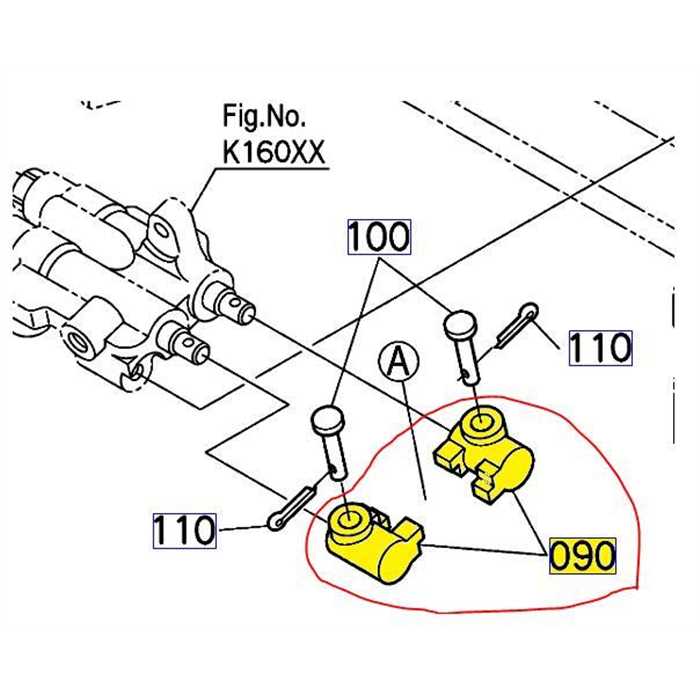 Guide de levier de distributeur KUBOTA GCK500, K6073-6433-0, K607364330