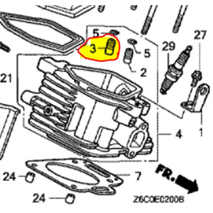 Guide soupape échappement HONDA GX(v)610a670, 12205ZJ1405, 12205-ZJ1-405