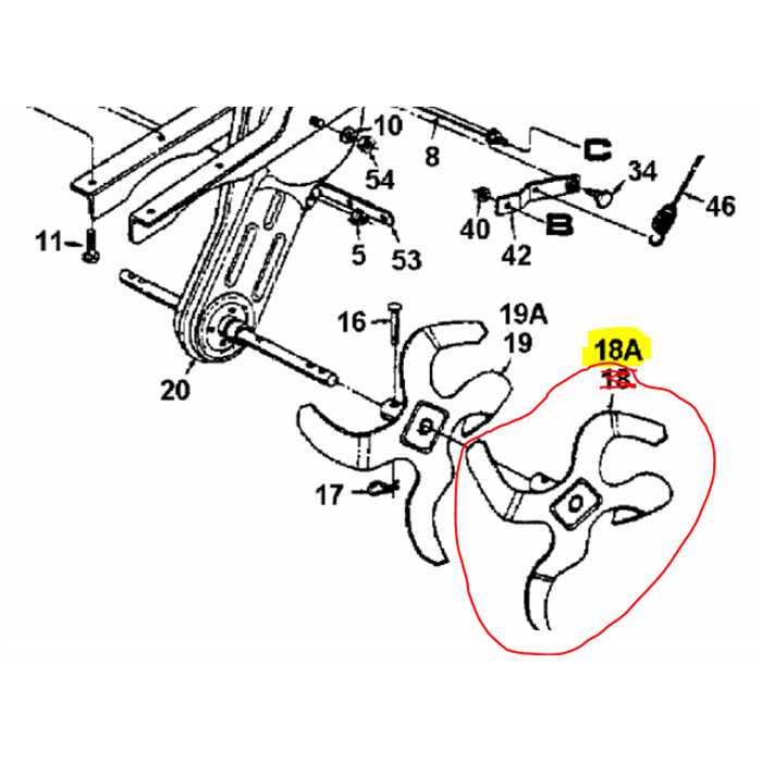 Jeu de fraise extérieur droit bineuse MTD t390, 6420004, 642-0004-0637