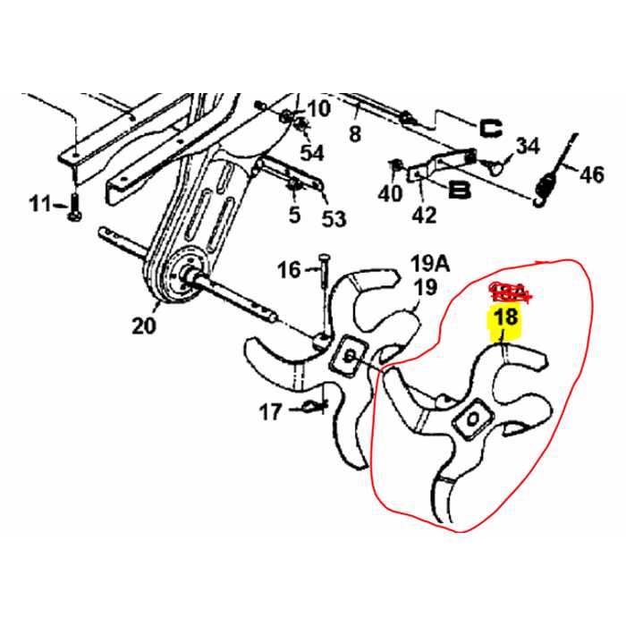 Jeu de fraise extérieur gauche bineuse MTD t390, 6420005, 642-0005-0637