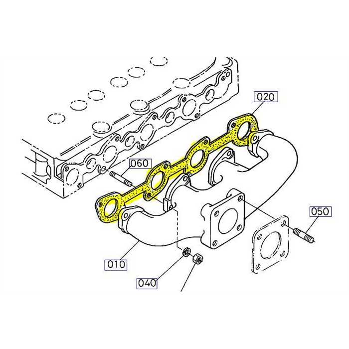 Joint d'échappement kubota b2150, 19087-1236-0, 1908712360