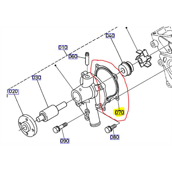 Joint de pompe a eau KUBOTA G18 - GR1600-II - moteur Z482, 15881-73432, 19883-73431, 1687173430, 1588173432, 1988373431