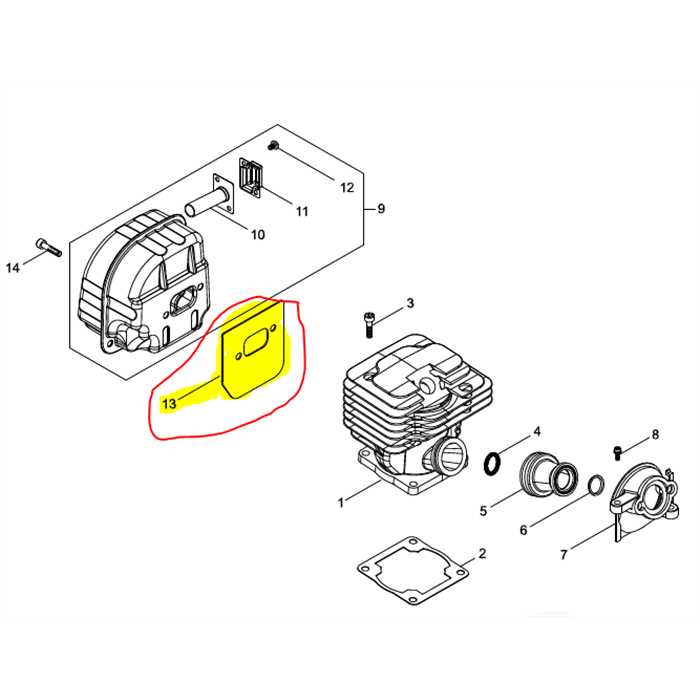 Joint d échappement Shindaiwa 352s-452s, V104001581, 39311-15210, ECV104001581, SI3931115210