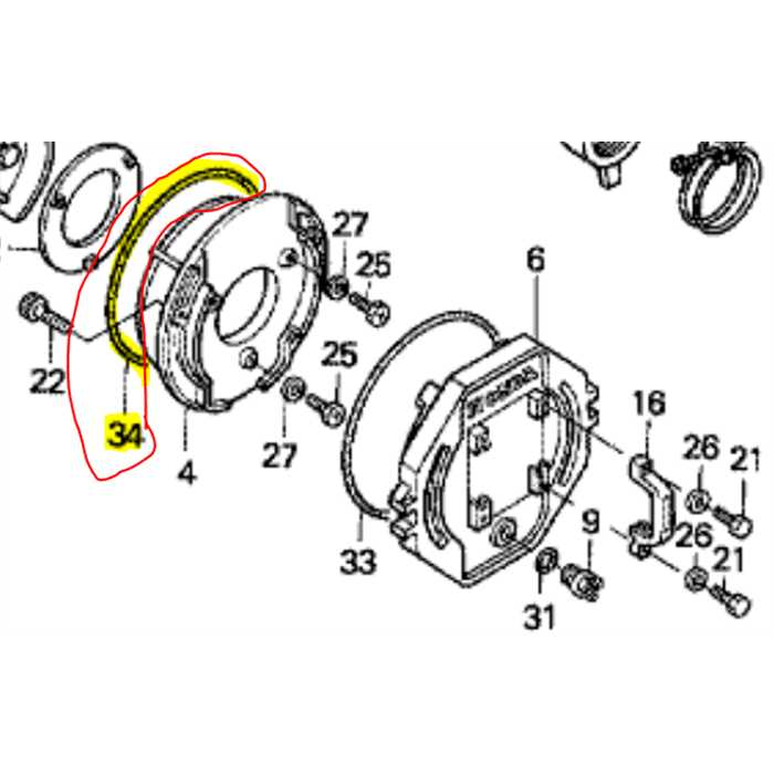 Joint carter de pompe 3.53x209.14 HONDA WT20, 91354YB8003, 91354-YB8-003