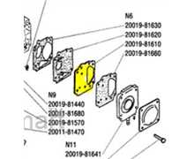 Joint membrane Shindaiwa alu le260, 12436212710, 20019-81610