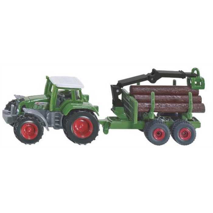 Jouet Siku tracteur FENDT avec remorque à grumes et pince - 1:87, S01645, SIKU 1645