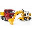 Jouet Bruder 1:16 camion MAN TGA + Excavatrice LIEBHERR, 02751, U02751