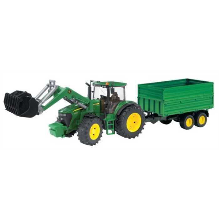 Jouet tracteur 1:16 JOHN DEERE 7930 avec chargeur et remorque, 03055, U03055