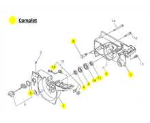 Kit carter Shindaiwa 377 avec bourrages et roulements, 2215921200, 22159-21200, P021-022180, P021022180, SIP021022180