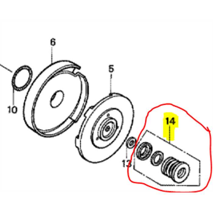 Kit joints mécaniques de pompe a eau HONDA wb10, 78130YB0003, 78130-YB0-004