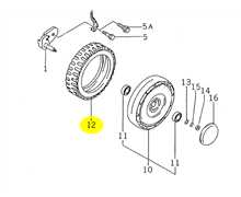 Bandage de roue avant ISEKI SW521-sw519 - 8" x 2", 250033600600, 2500-336-006-00