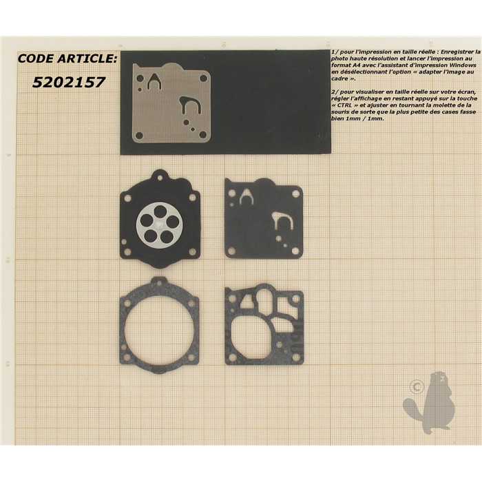 Kit membranes carburateur adaptable pour WALBRO. Remplace origine: D1-WJ D10-WJ, 5202157, D10-WJ, 520-2157