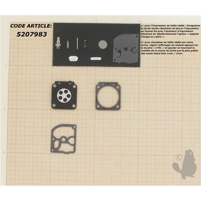 Kit réparation adaptable pour carburateur C1Q sur STIHL FS36 FS40 FS38 FS44 FS45 FS46 FS75 FS, 5207983, 520-7983