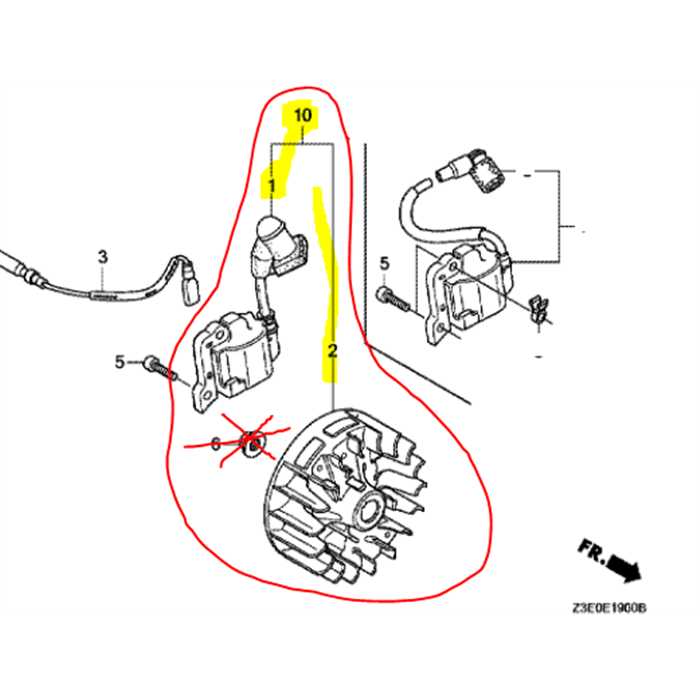 Kit volant moteur et bobine allumage HONDA GX25, 06301-Z3E-000