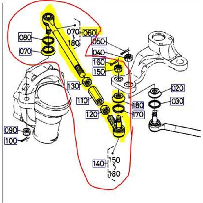 Barre de direction Kubota L3600-L4200, HTA0A13700