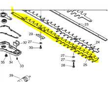 LAME INFERIEURE TAILLE-HAIES ECHO HC2300, 69701107362, 1802489, 69701007361, 180-2489, 697011-07362, 697011-07361