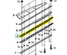 Lame taille haies hhh25s HONDA 75cm 1 cote, 72512VJ8C01, 72512-VJ8-C01