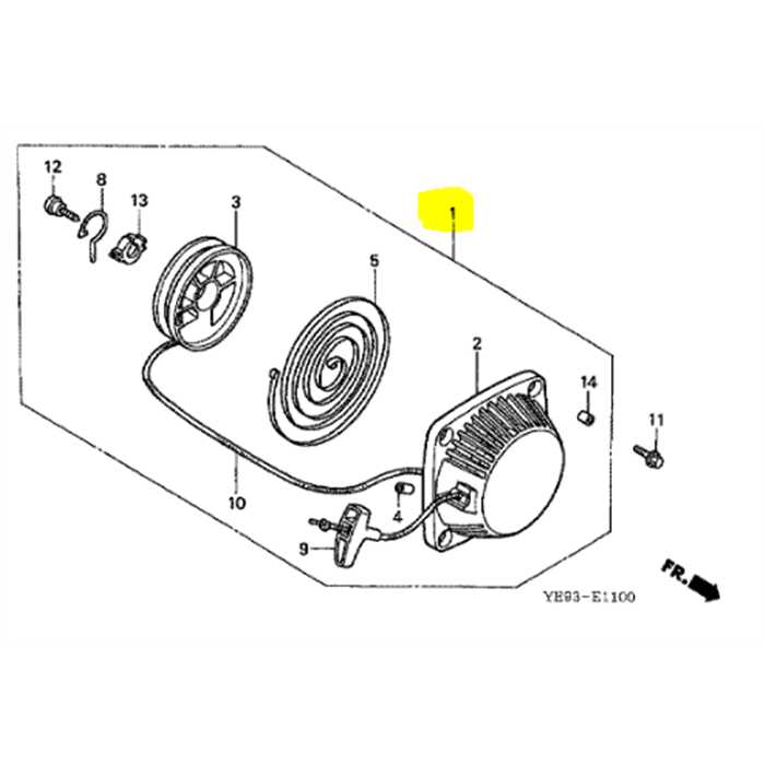 Lanceur complet HONDA GX22 - WX10, 28400ZM3003, 28400-ZM3-003