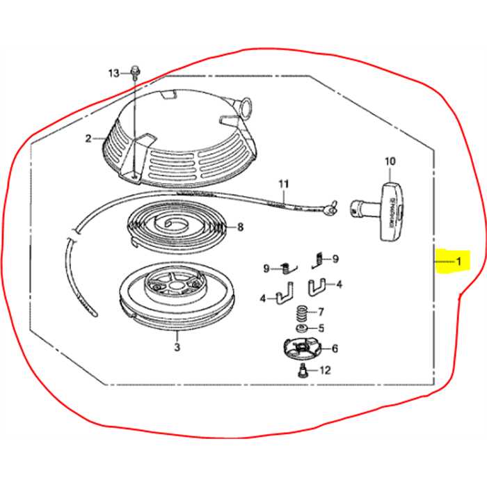 Lanceur complet HONDA UM616-GXV160, 28400Z1V702ZB, 28400-Z1V-701ZB, 28400Z1V701ZB