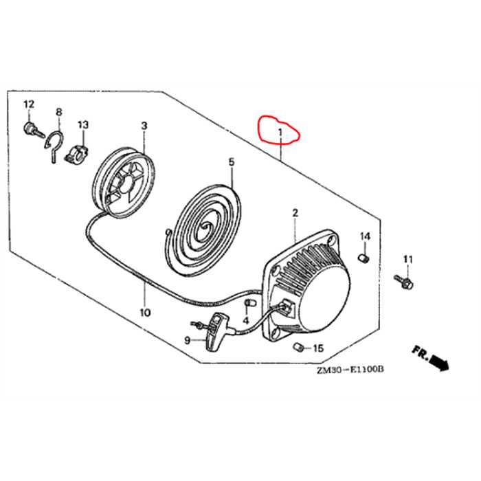 Lanceur complet HONDA GX31, 28400-ZM3-J81ZA