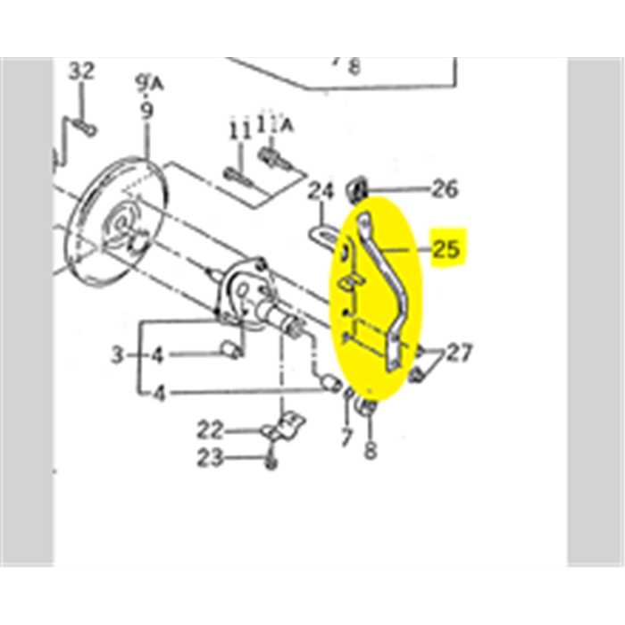 Levier réglage hauteur de coupe arrière ISEKI SW521, 250032601300, 2500-326-013-00