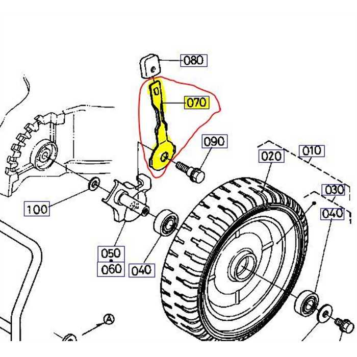 Levier réglage hauteur de coupe avant Kubota W5021-W6021, 6566631230, 65666-3123-0