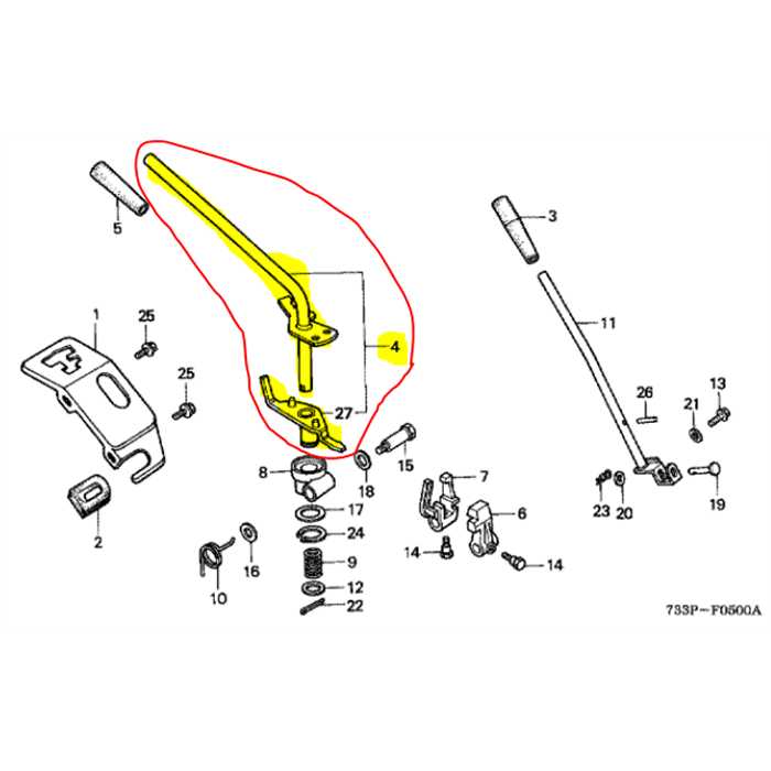 Levier de changement HONDA F410-f420-f460-f510-f560, 24400734000, 24400-734-000