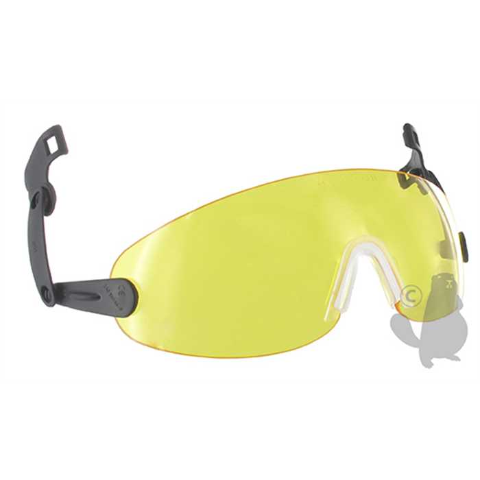 Lunettes intégrées en polycarbonate jaune anti-buée et anti-rayures pour casques et coiffes 3MTMPe, 910-2384, 9102384