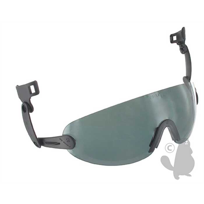 Lunettes intégrées en polycarbonate gris anti-buée et anti-rayures pour casques et coiffes 3MTMPel, 910-2383, 9102383, V6B-