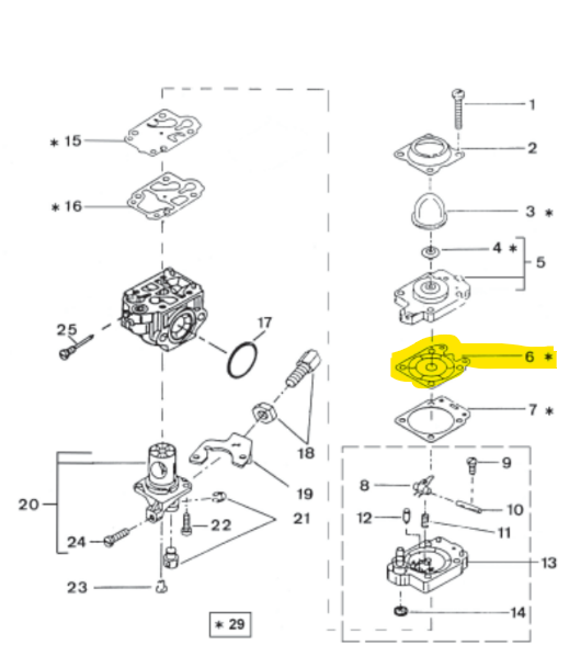 Membrane carburateur Active 4.0, 20237, AC20237