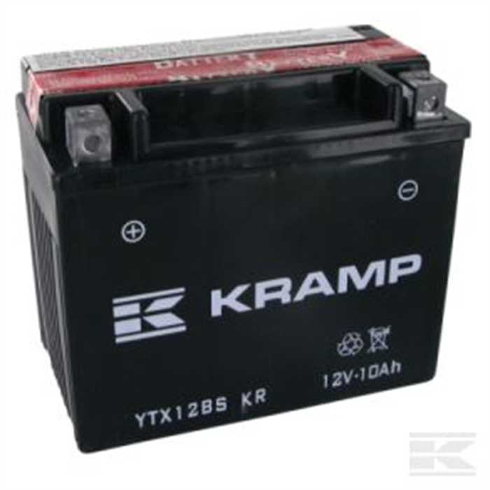 Batterie kramp 12v 10ah + a gauche avec acide, 8716106061631, YTX12BSKR, 51297, DIN 52197, DIN52197