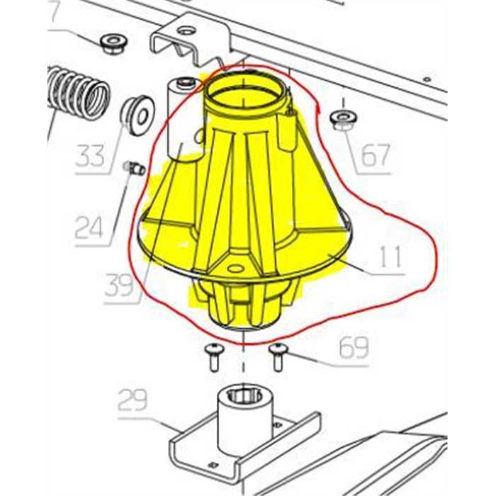 Palier de lame nu ETESIA Hydro100, 25105, ET25105, 52608, ET52608, ET-52608