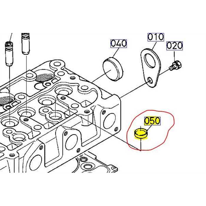 Pastille de culasse KUBOTA G23, 15261-03370, 1526103370