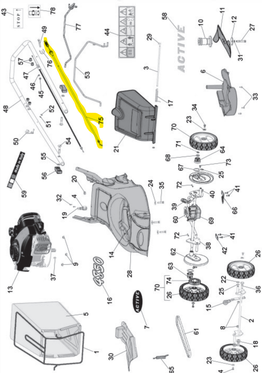 Câble de traction ACTIVE 4250-4850, P5010186, ACP5010186, 0P5010186