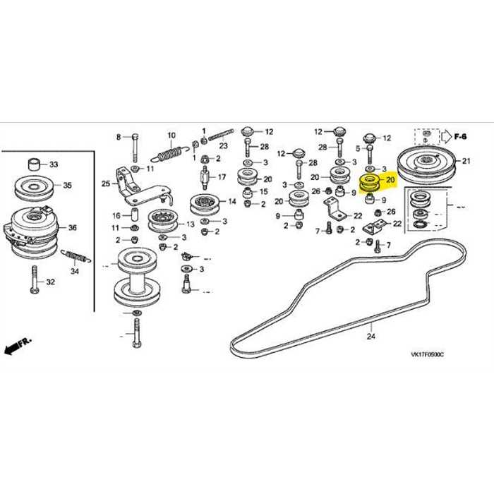 Poulie tendeur Honda HF2415, 22520-VK1-003