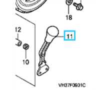 Levier de hauteur de coupe HONDA IZY46, 42960-VH3-000ZA