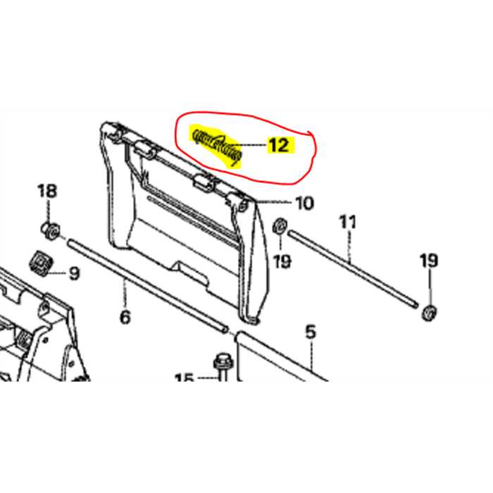 Ressort de rappel de trappe HONDA HRD, 76284VG8000, 76284-VG8-000