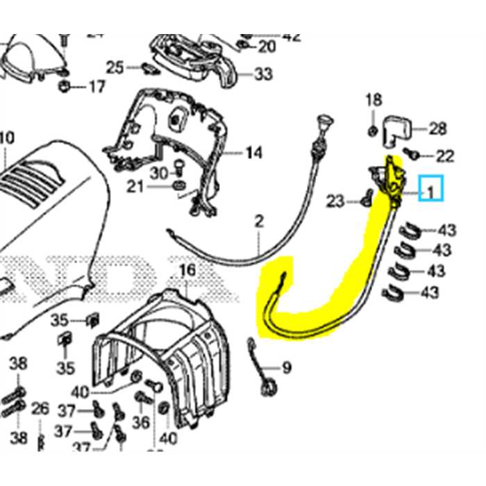 Cable de gaz tracteur HONDA HF2417, 17910-VK1-E11